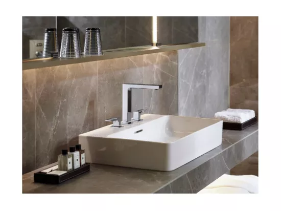 HANSGROHE Mélangeur lavabo Metropol 160, 3 trous poignée étrier, bonde Push-Open chromé