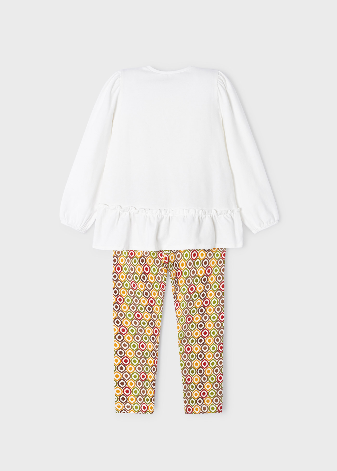 Conjunto de duas peças com leggings de algodão sustentável para meninas