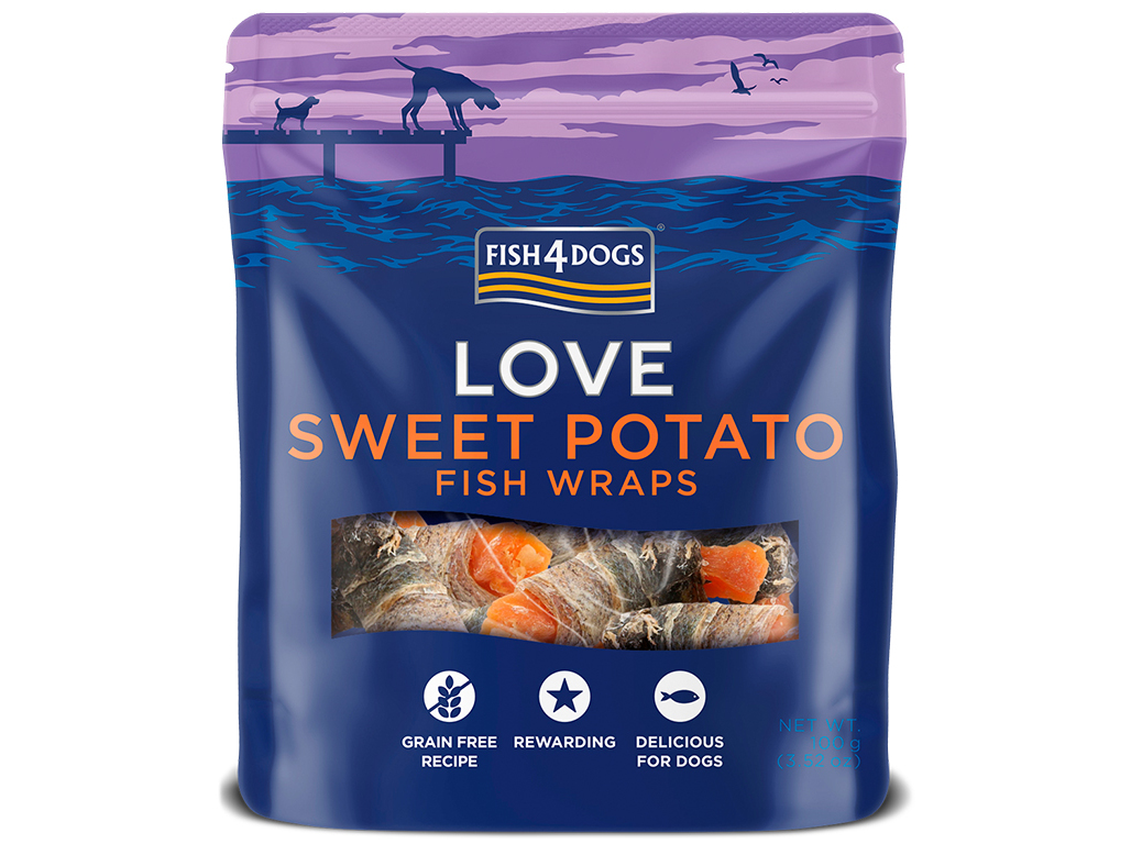 SNACKS CÃO FISH4DOGS PEIXE E BATATA DOCE 115G