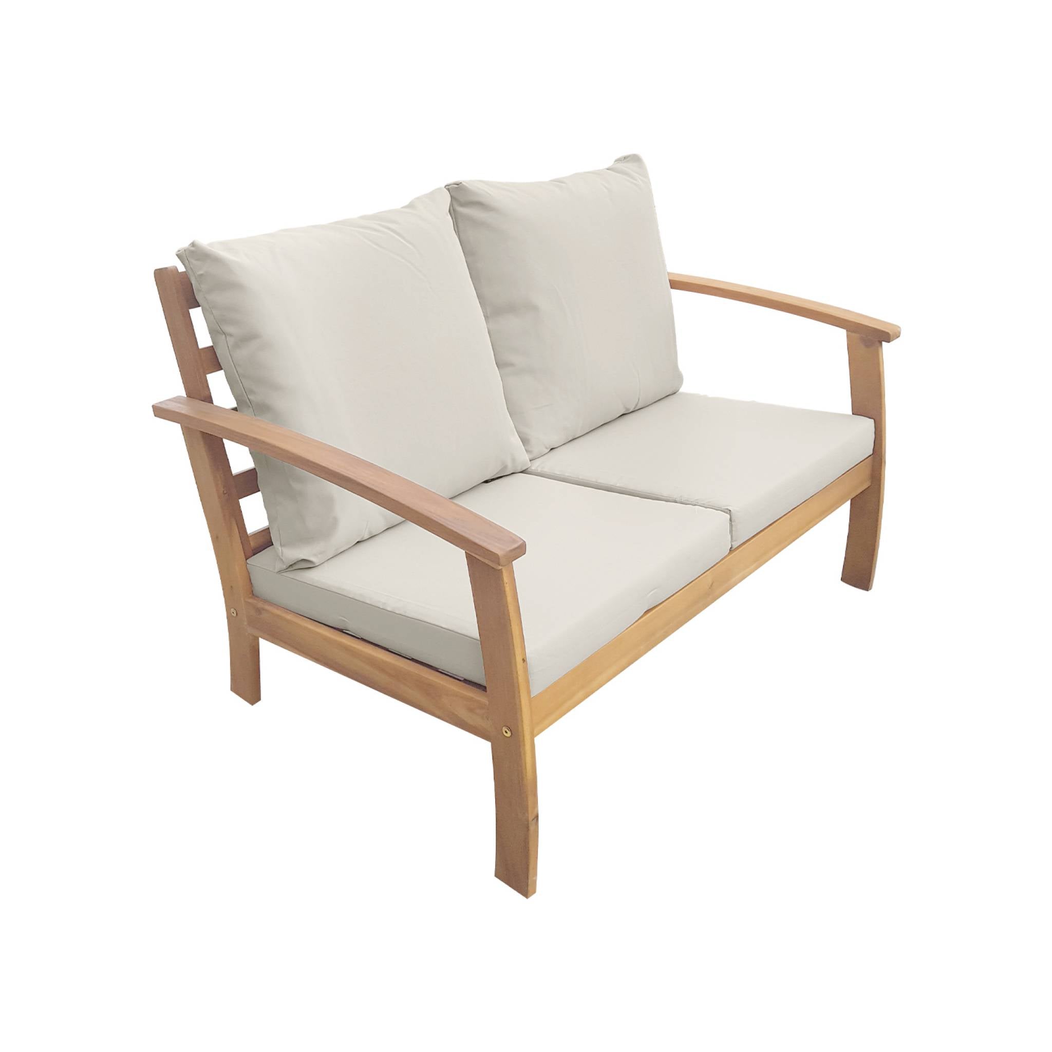 sweeek - Houten loungeset, 4 zitplaatsen
