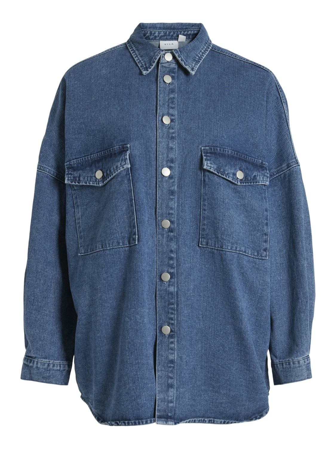 Vila  Vimalou Oversized denimskjorte - Medium Blue Denim