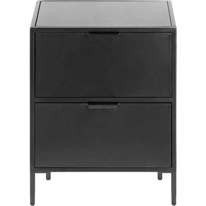Table de chevet Shantay en acier finition noire 40 x 50 cm