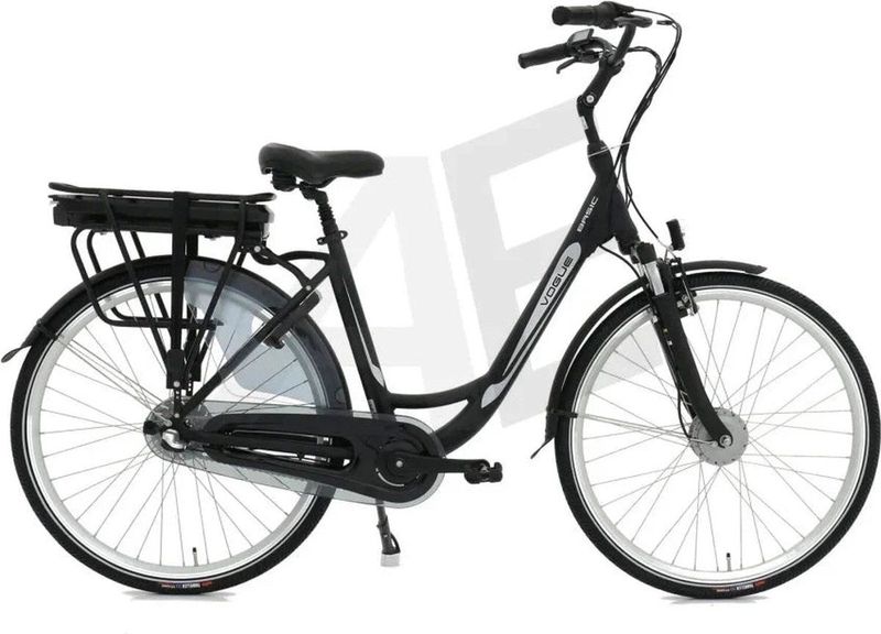 Vogue Basic Elektrische Fiets 3 versnellingen 47cm 13Ah - Mat Zwart