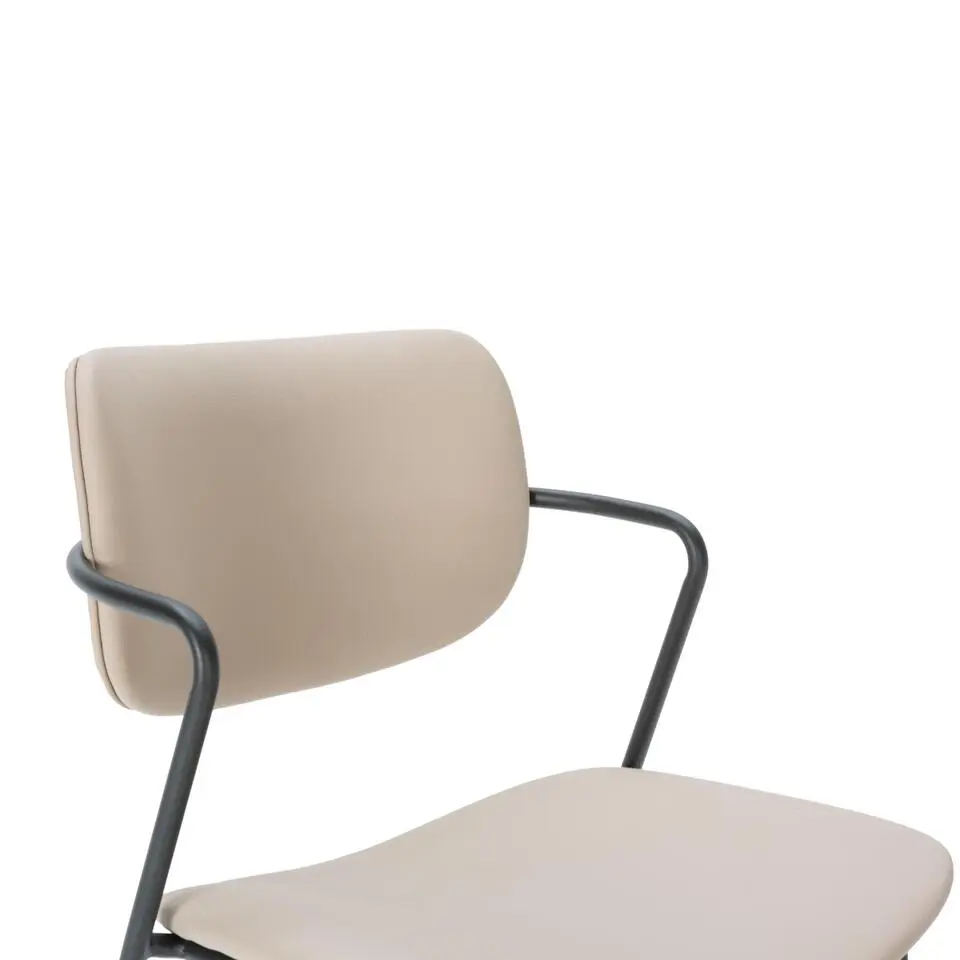 CALICOSY - Set van 2 krukken met zwarte MAIKA - 51x44x66 cm