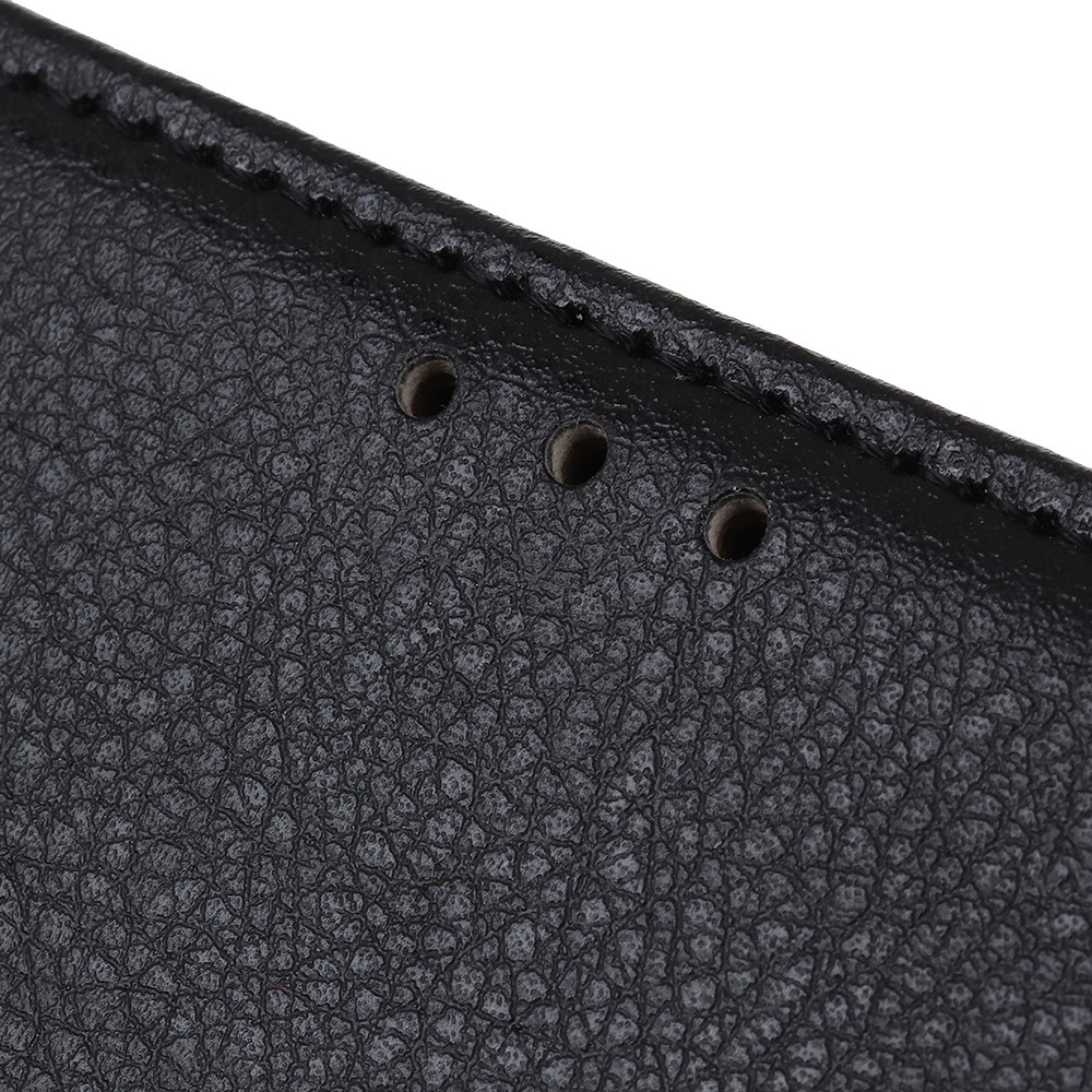 Samsung Galaxy S20 FE / S20 FE 5G Leder Tasche Flip Cover Litchi Look - Schwarz