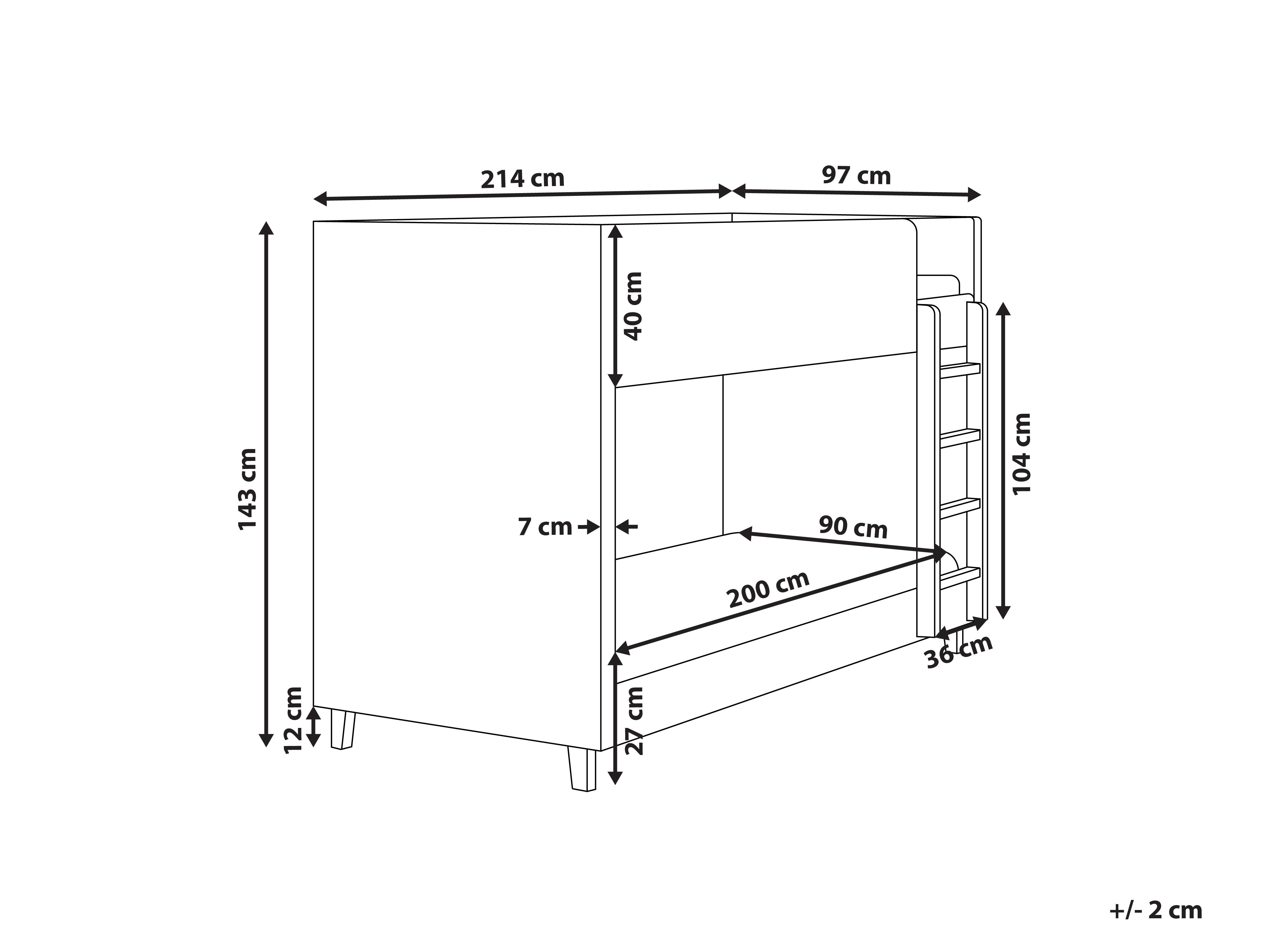 Hoogslaper Fluweel CHOCQUES 90 x 200 cm Lichtbeige
