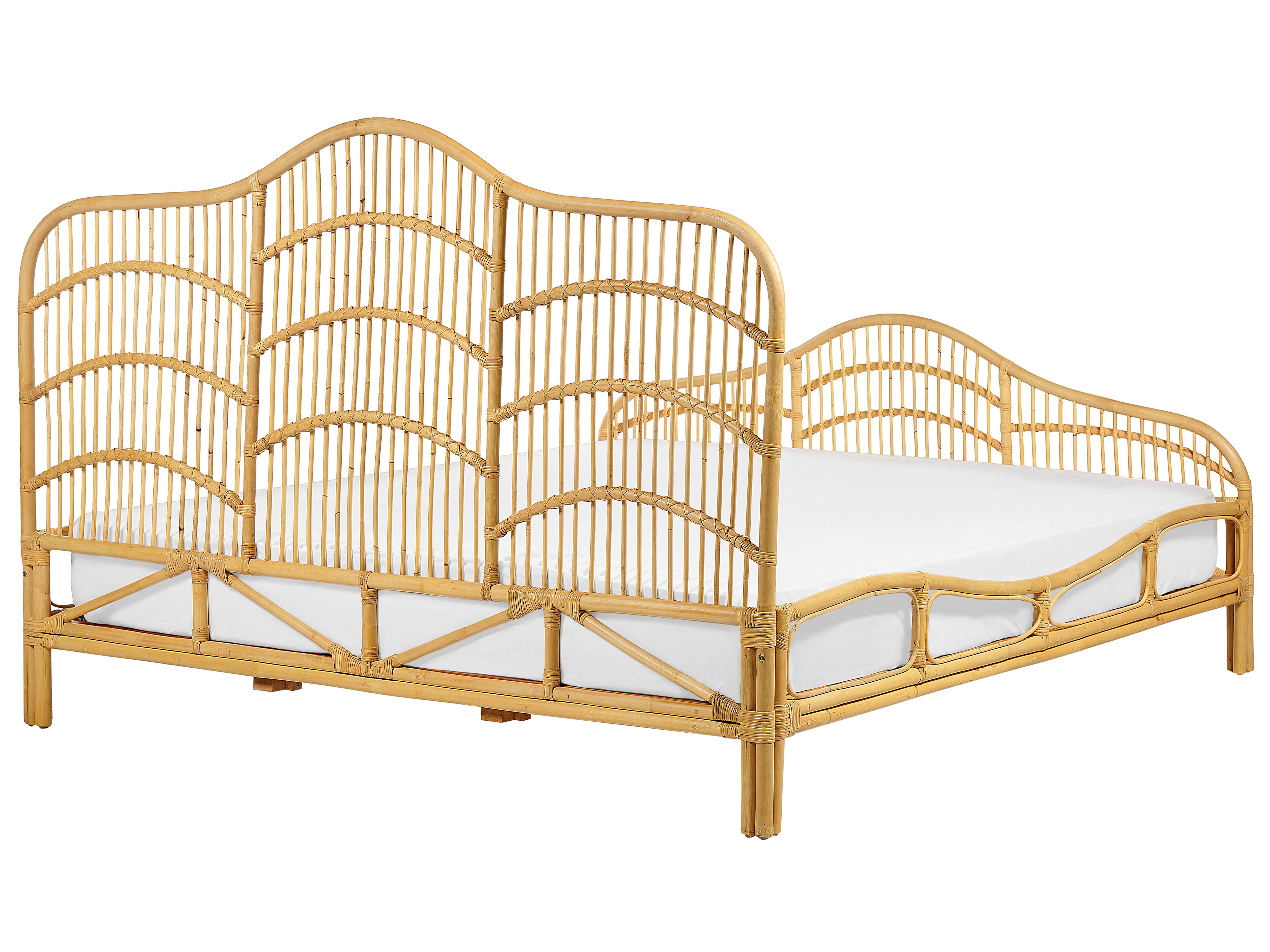 Bed Rotan DOMEYROT 180 x 200 cm Lichtbruin