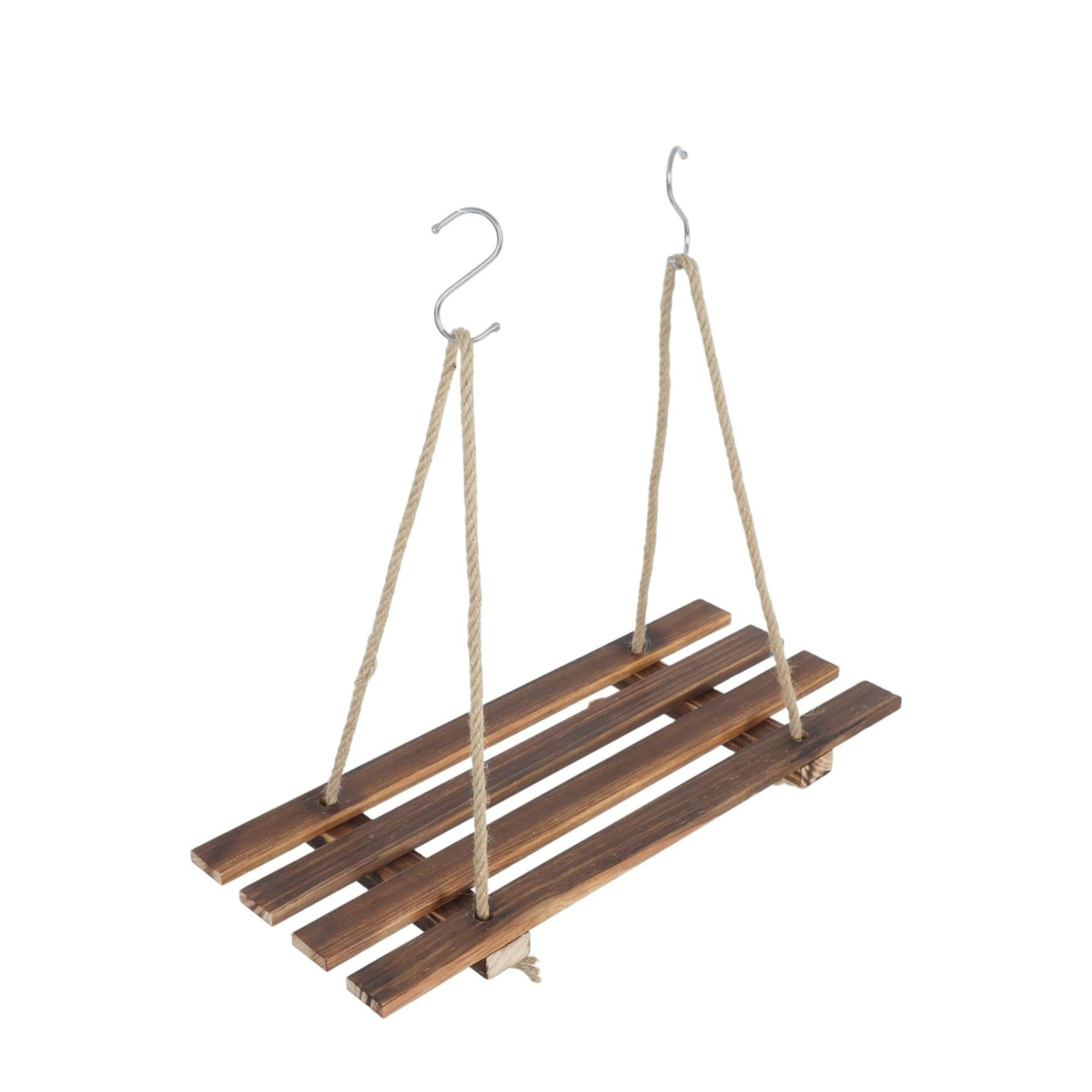 (50x21cm) Holz Balkon Regal Home Deko Ablage Geländer Pflanzen Hängeregal - Dunkelbraun
