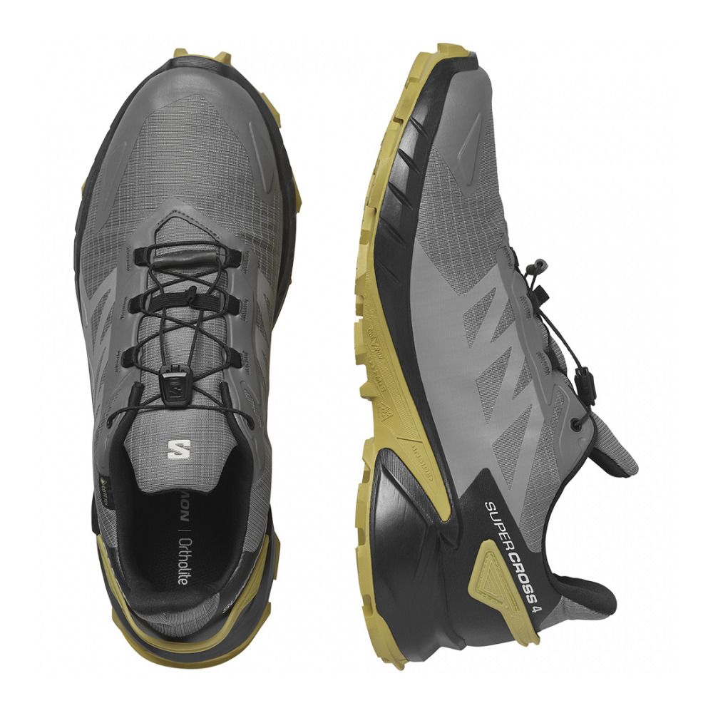 Salomon SUPERCROSS 4 GTX - Chaussures trail Homme pewter/black/cress green