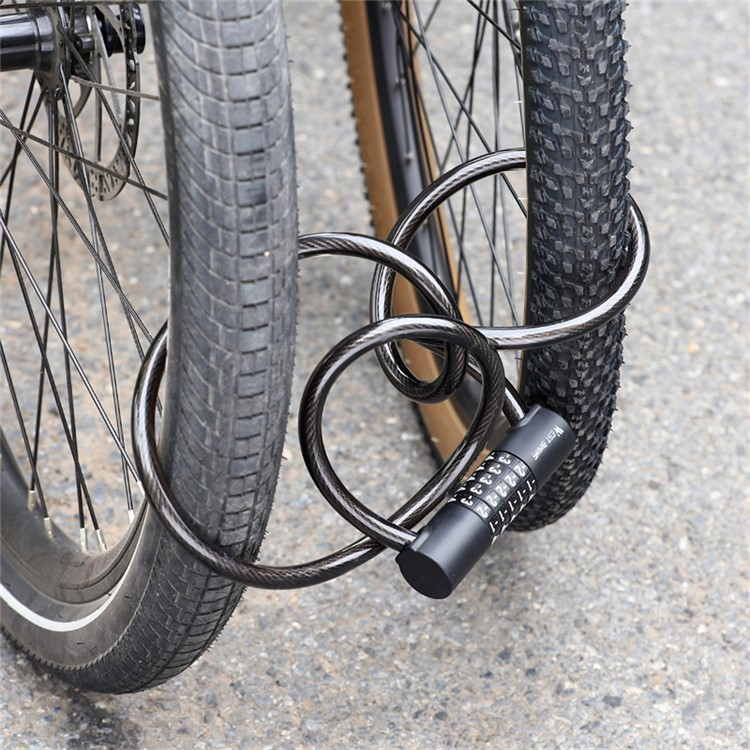 5-Stelliges Code Fahrradschloss Velo Zahlenschloss - Schwarz
