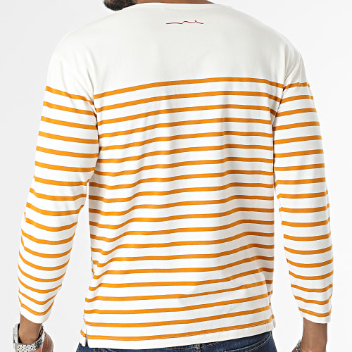 Tee Shirt Manches Longues A Rayures Mariner Beige Clair