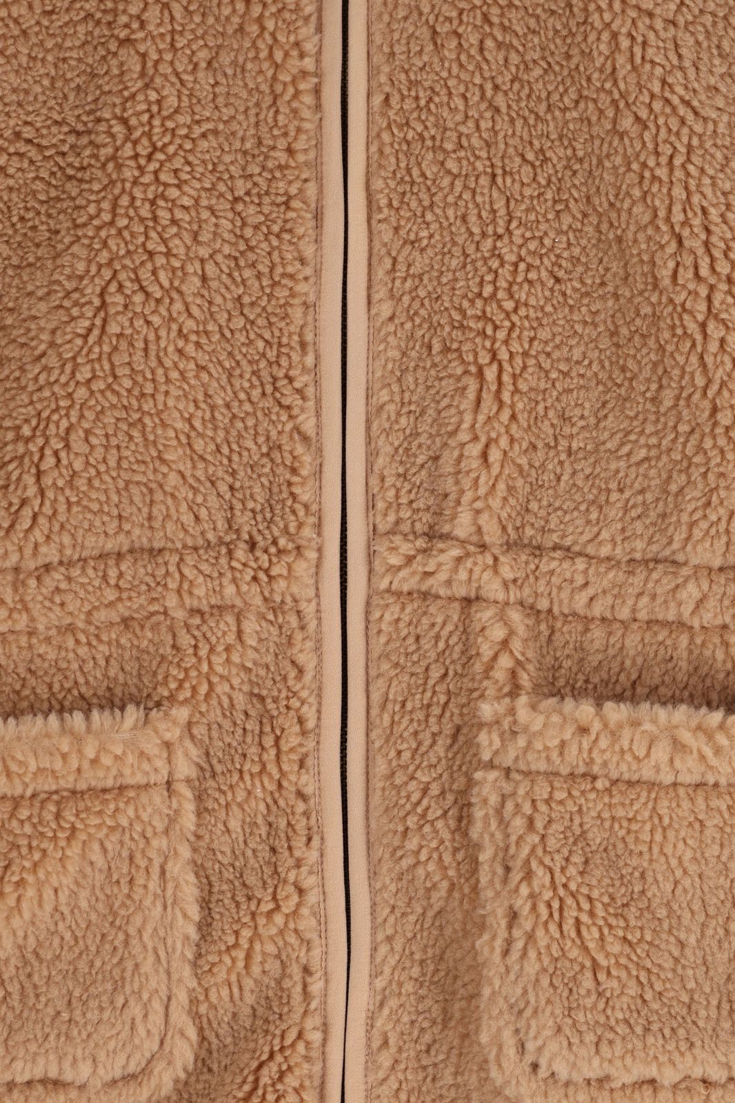 Lichtbruine teddy gilet met aantrekkoord