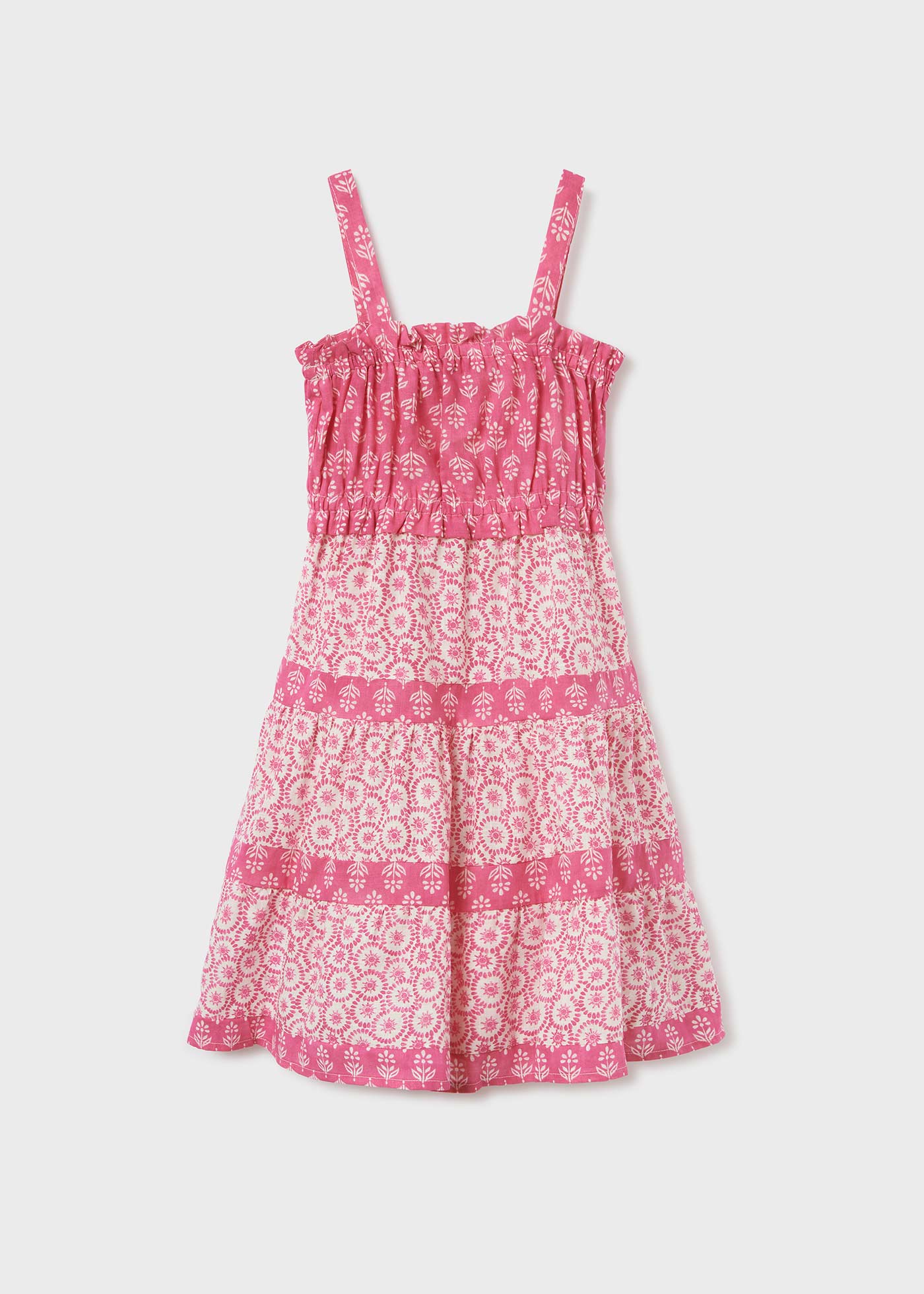 Vestido de algodão estampado para meninas