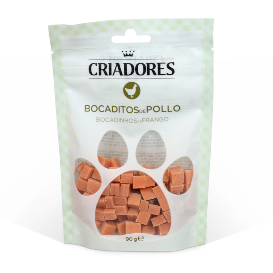 Petiscos de frango para cães da marca Breeders