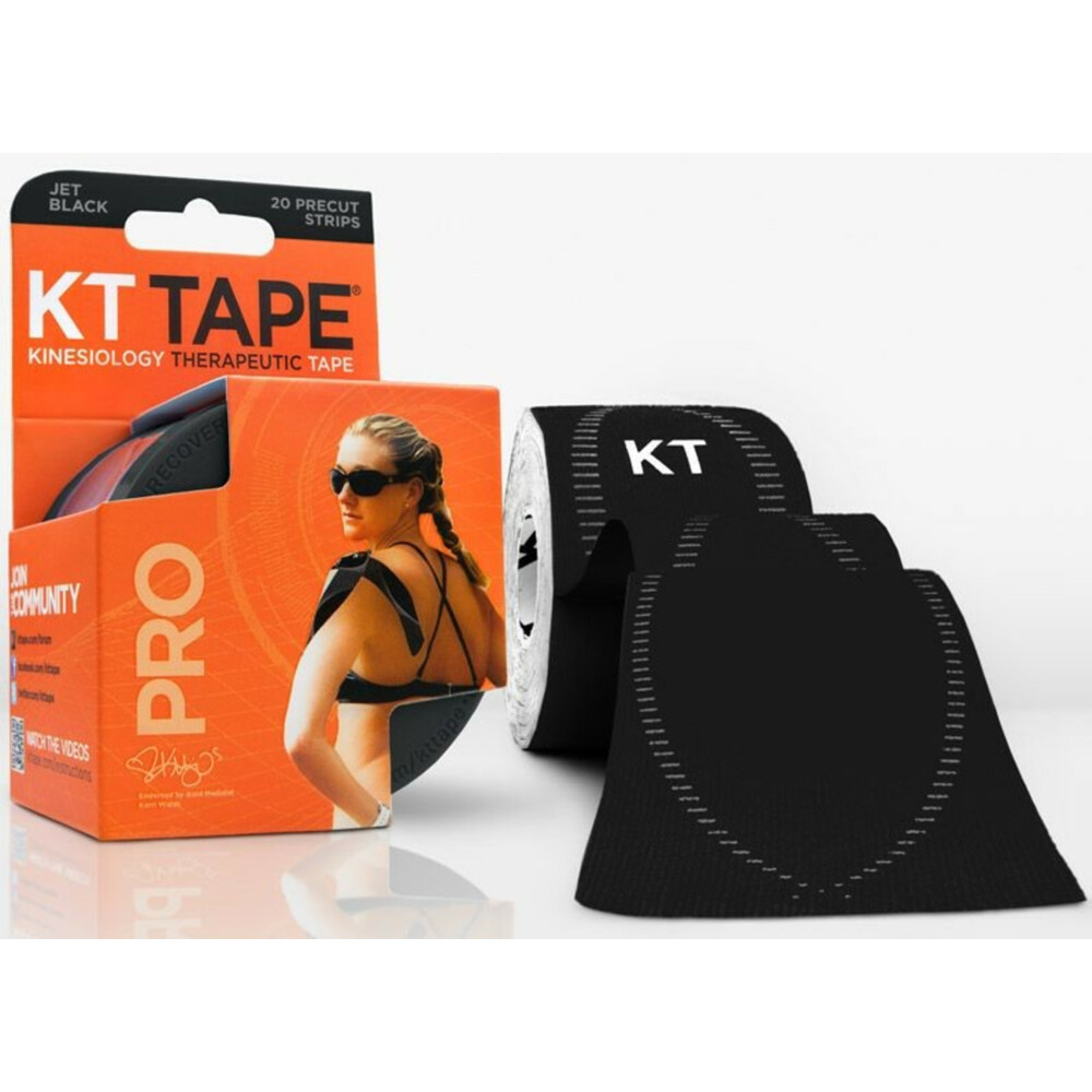 KT Tape Pro Strips Zwart Rol20 stuks