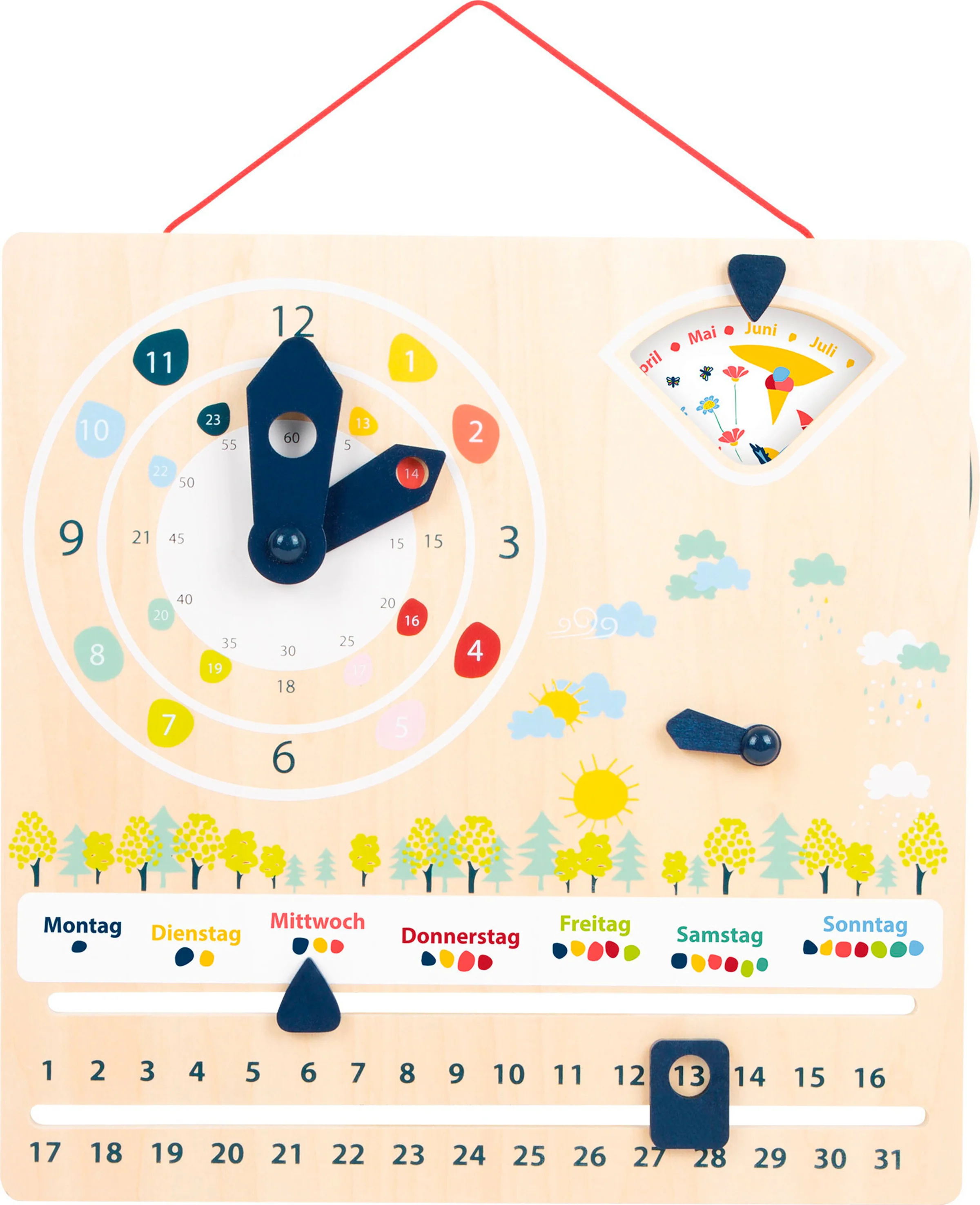 small foot Lernuhr mit Kalender Educate