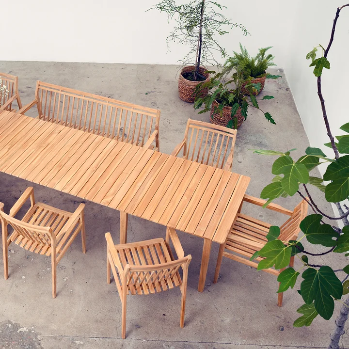 FDB Møbler - M2 Gartentisch 90 x 219,5 cm, Teak