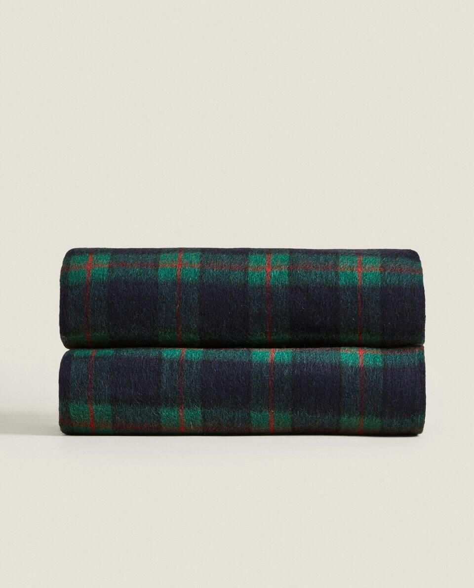 Manta de lã xadrez tartan de Natal