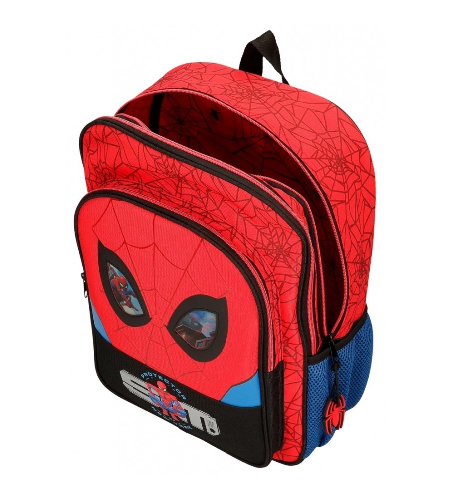 Mochila Protetora do Homem-Aranha da Disney com Dois Compartimentos Vermelha - 30x40x13cm -