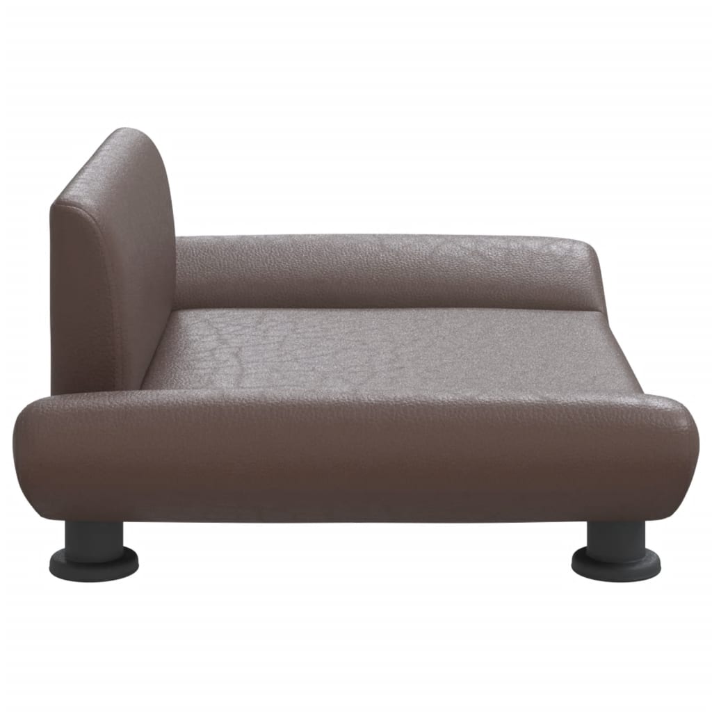 Cama para cães em couro sintético marrom vidaXL, 70x45x28 cm