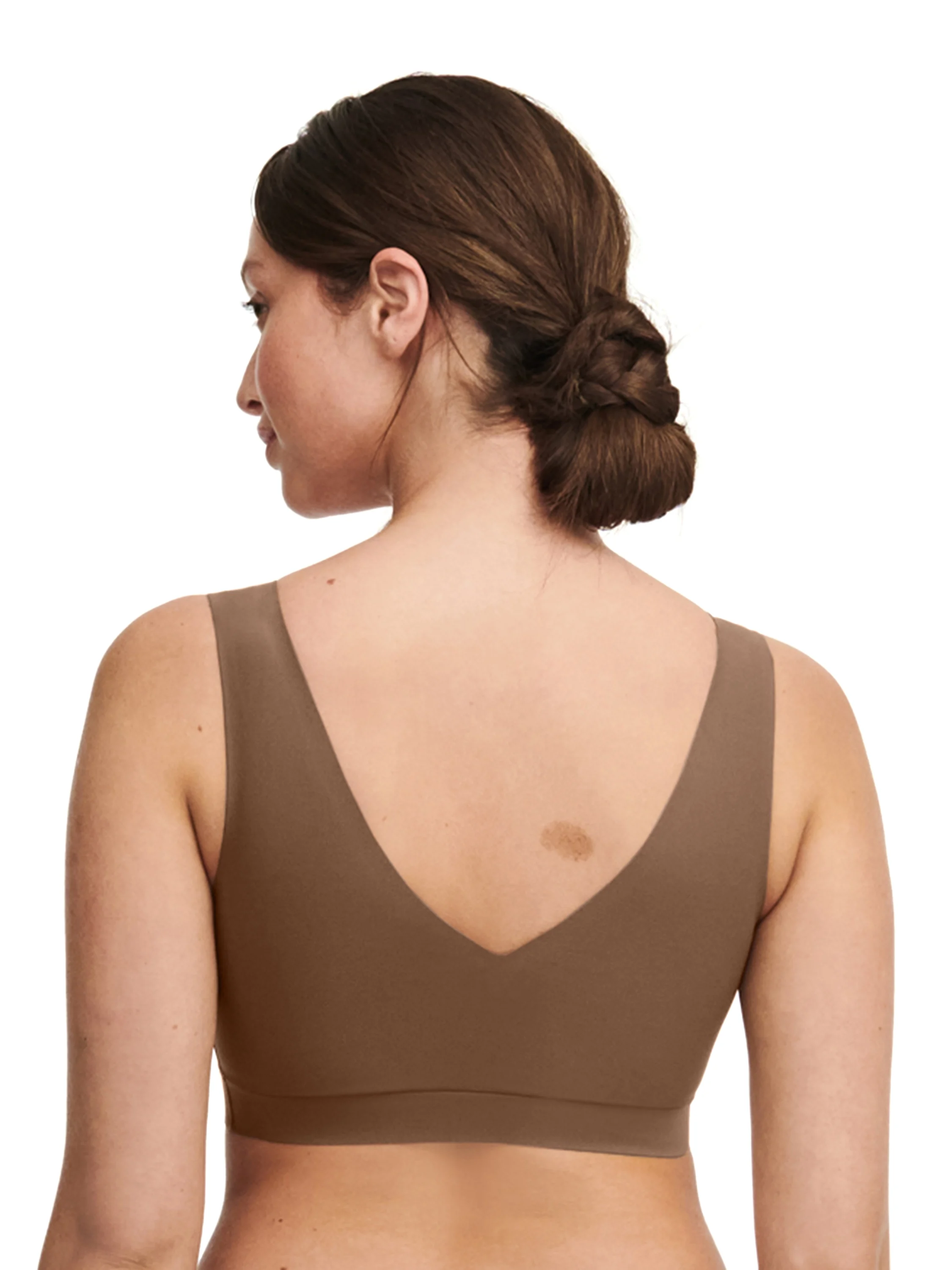 SOFTSTRETCH - Brassière coques v neck | Marron
