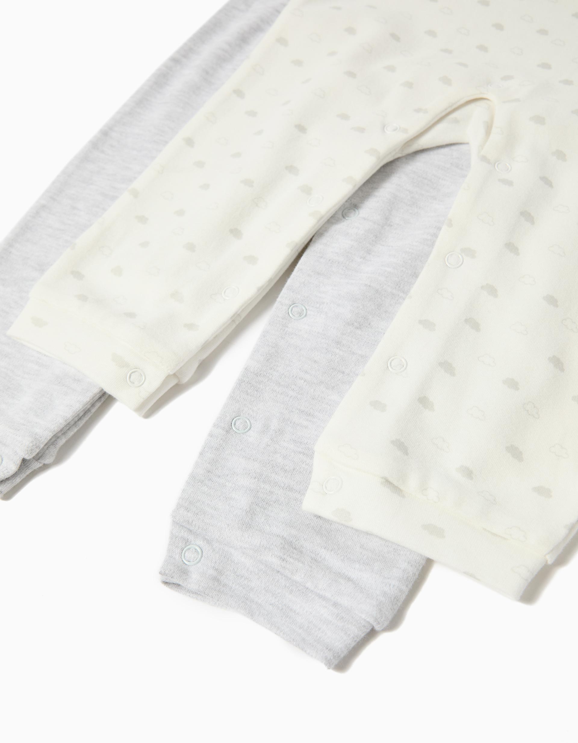 Pack 2 Babygrows, Menino, Cinzento Claro