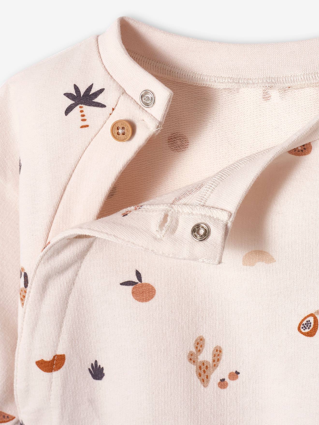 Moletom infantil com abertura frontal, branco-creme