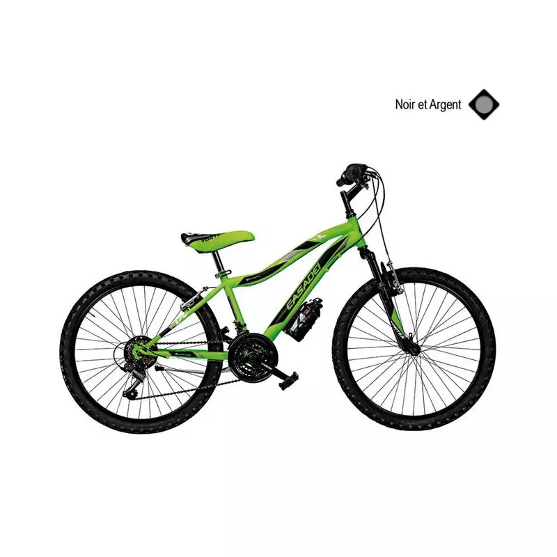 Vélo CASADEI mtb 24 vortex 18v f.susp. h38 noir argent