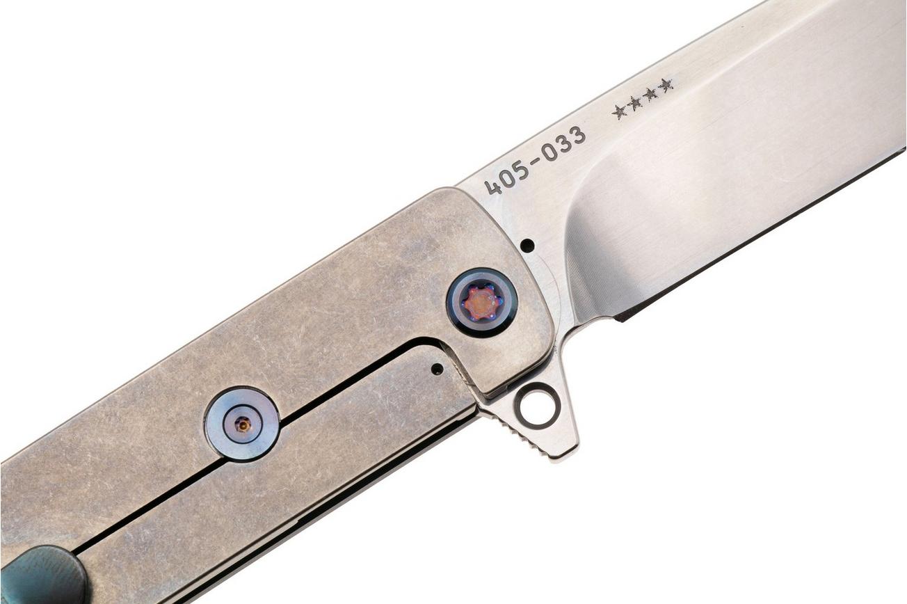 Medford M-48, 25-M48-01, S45VN Tumbled Blade, Blue Aluminum Handle, Flamed Hardware zakmes