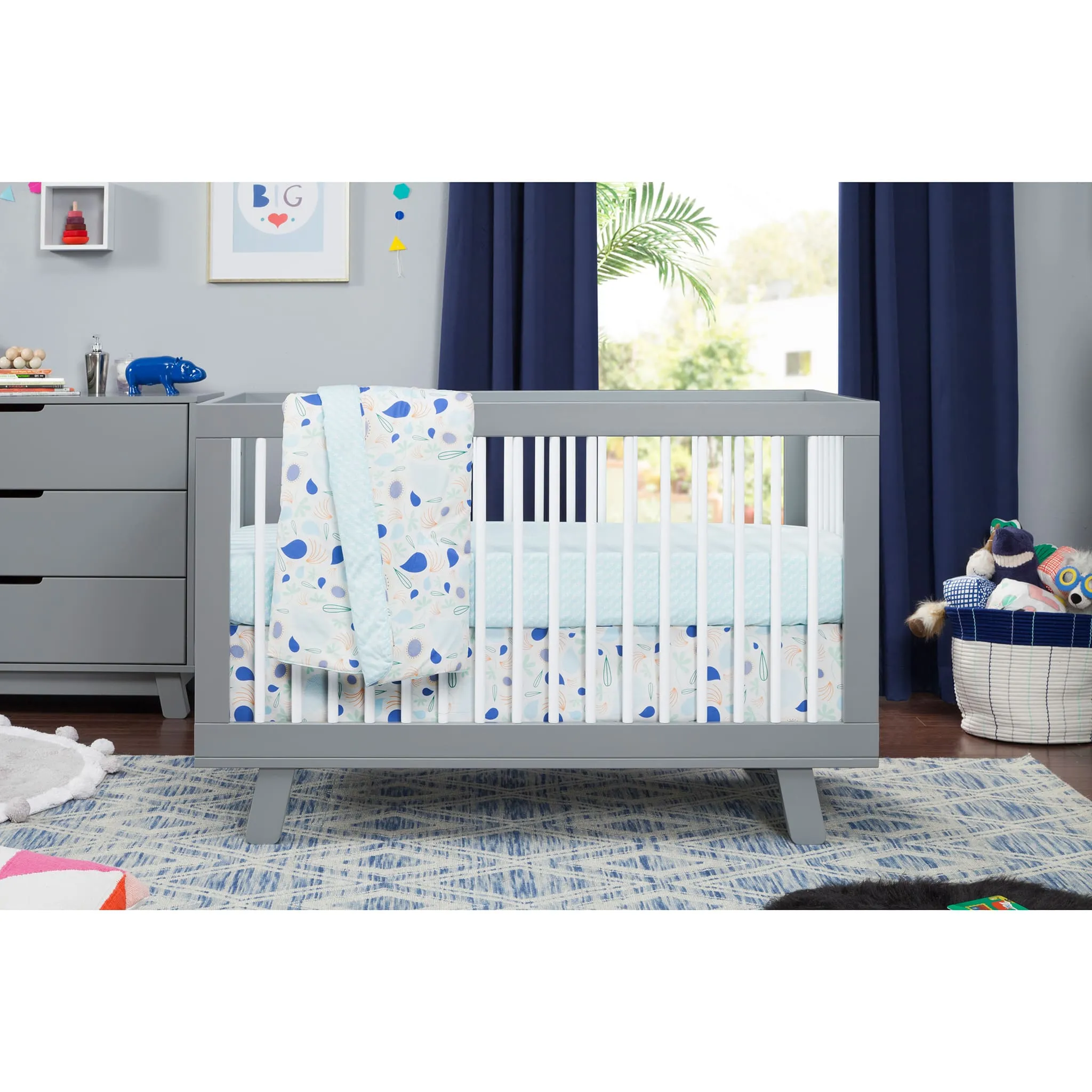 Babyletto Couchette Convertible 3 en 1 Hudson - Gris  Blanc