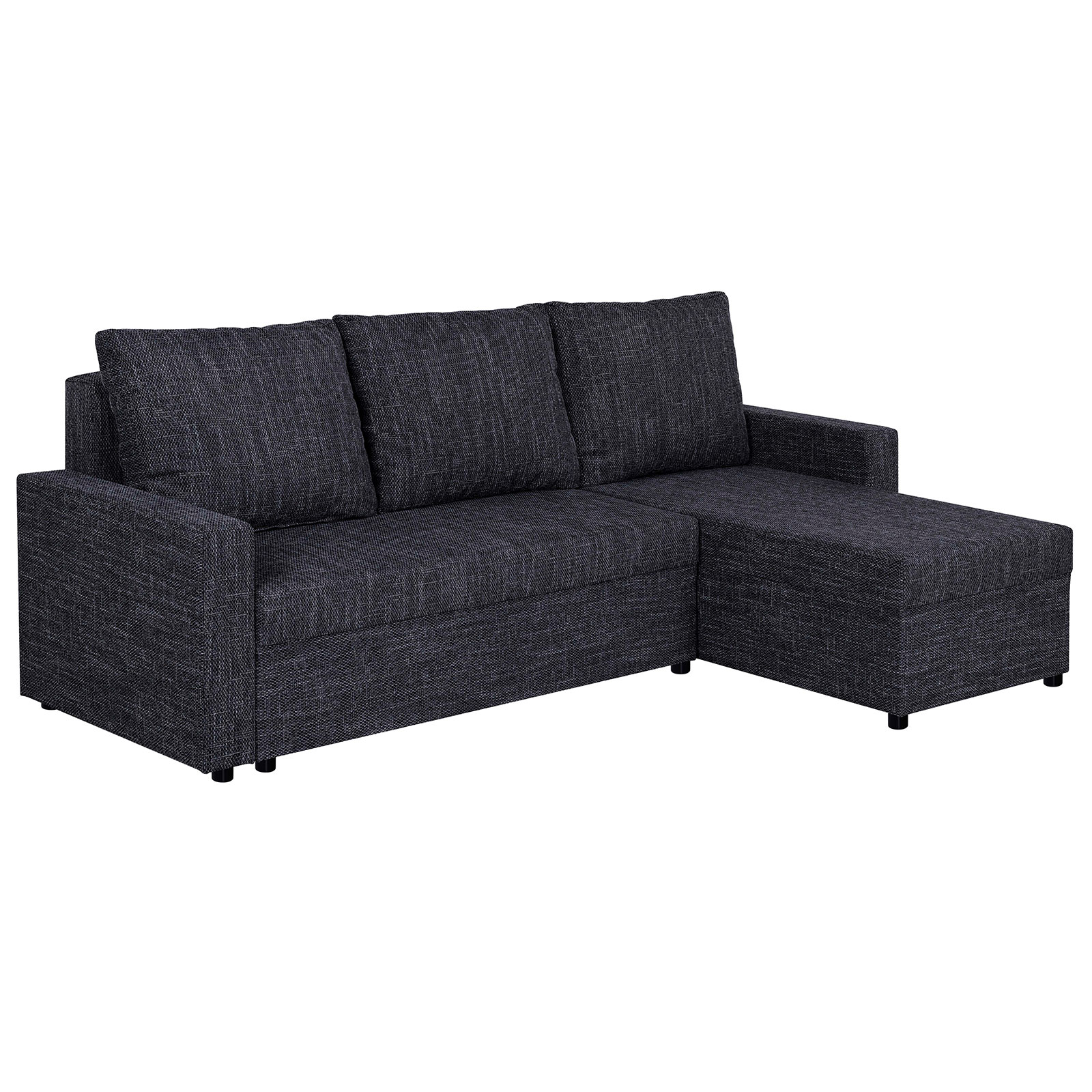 Ecksofa - schwarz - Liegefunktion