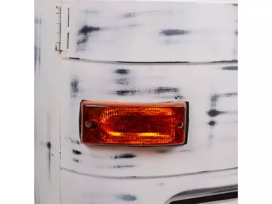 Étagère de voiture laquée blanche en bois 160x66x236h