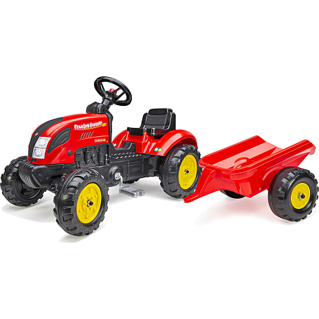Traktor med trailer - rød
