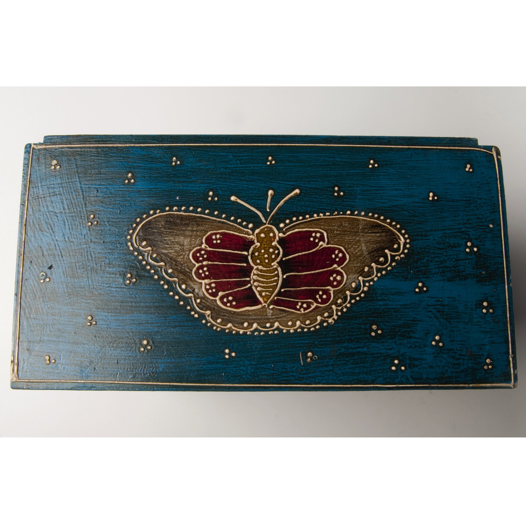Schubladentruhe mit 6 Schubladen, blau, L 12 cm, B 23 cm, H 18 cm von fischer's lagerhaus