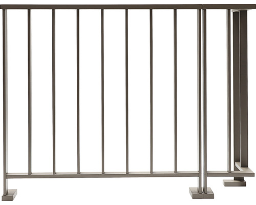 Pertura Triton taupe L-vormige aluminium leuning complete set voor vloermontage, 2,5 m