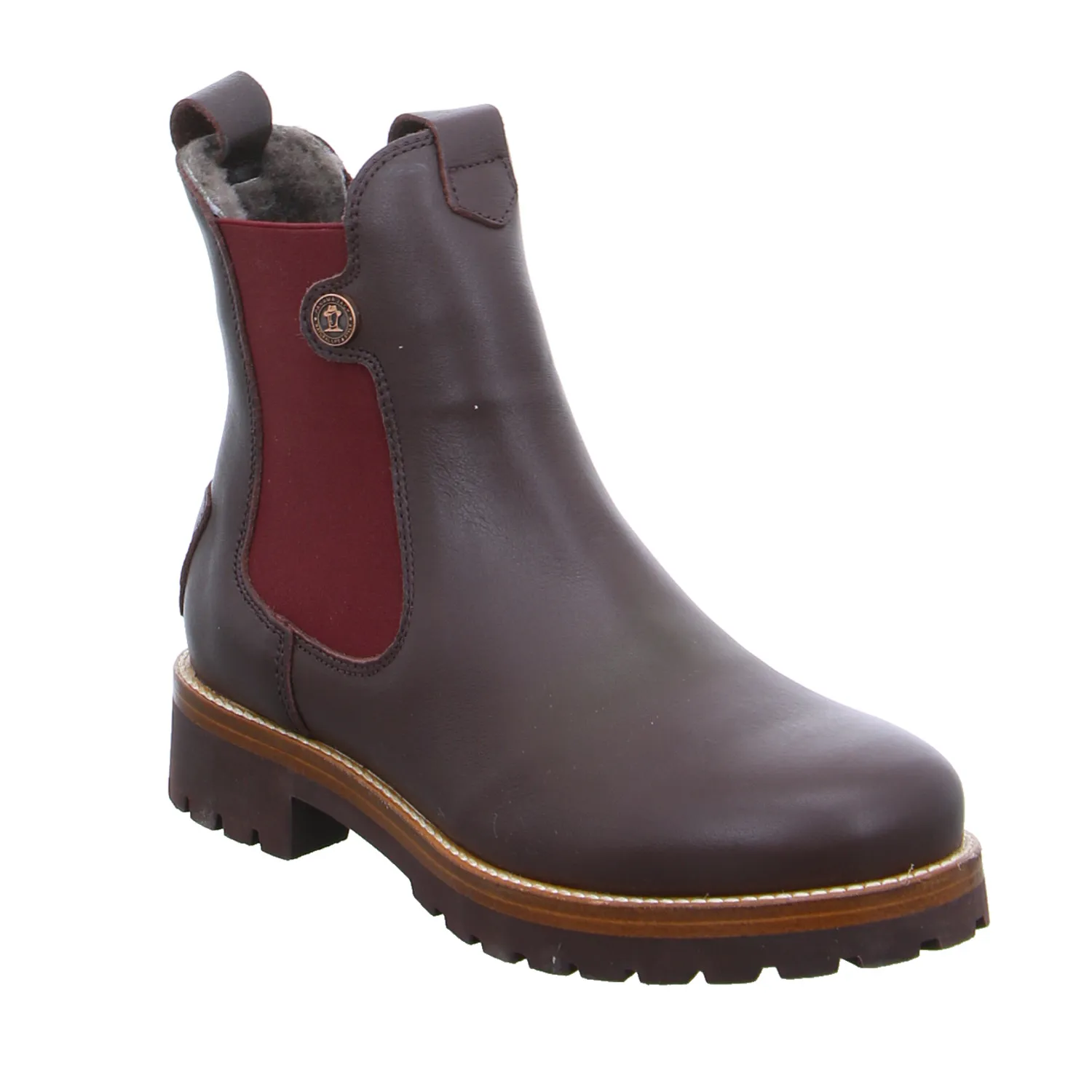 PANAMA JACK Boot Bordeau Leder  mit Lammfell-Futter