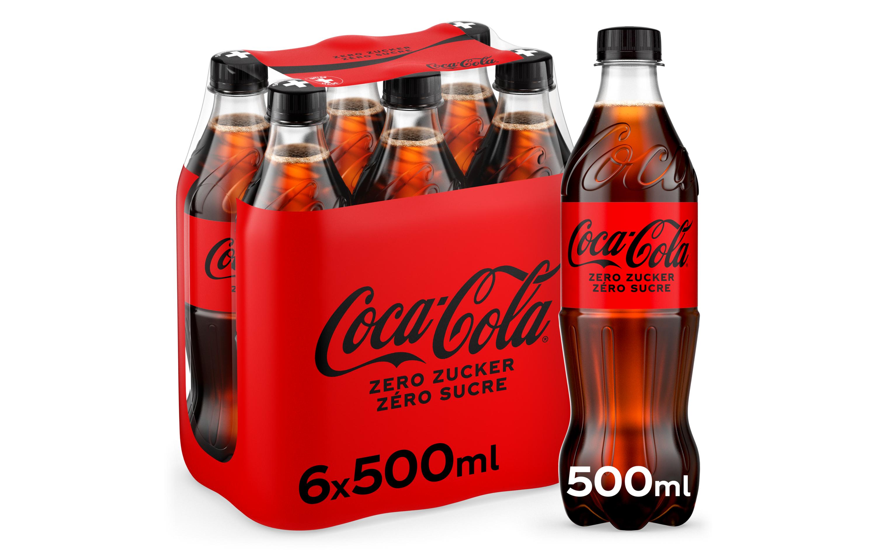 Soft-Drinks Zero 6 x 0.5 lZuckerfreies Erfrischungsgetränk mit Koffein und Kohlensäure