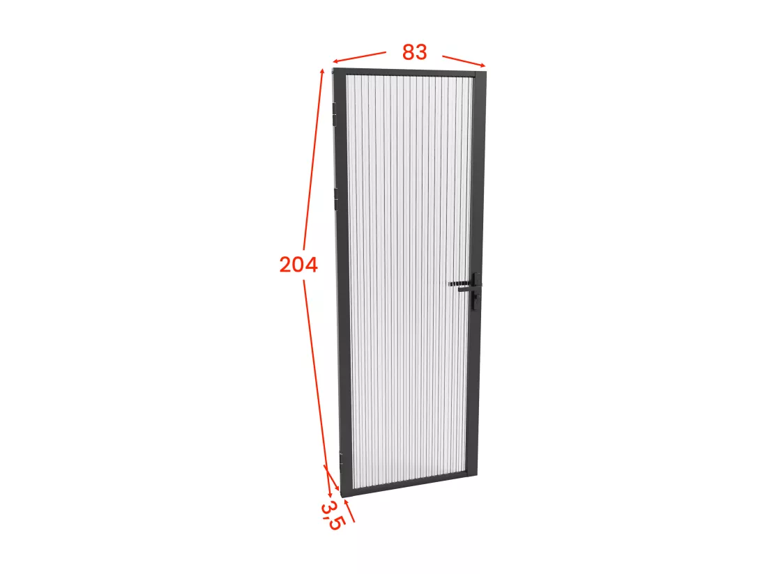 Bloc porte réversible en aluminium et verre trempé texturé - H204 x L83 cm - Noir - LOXTON