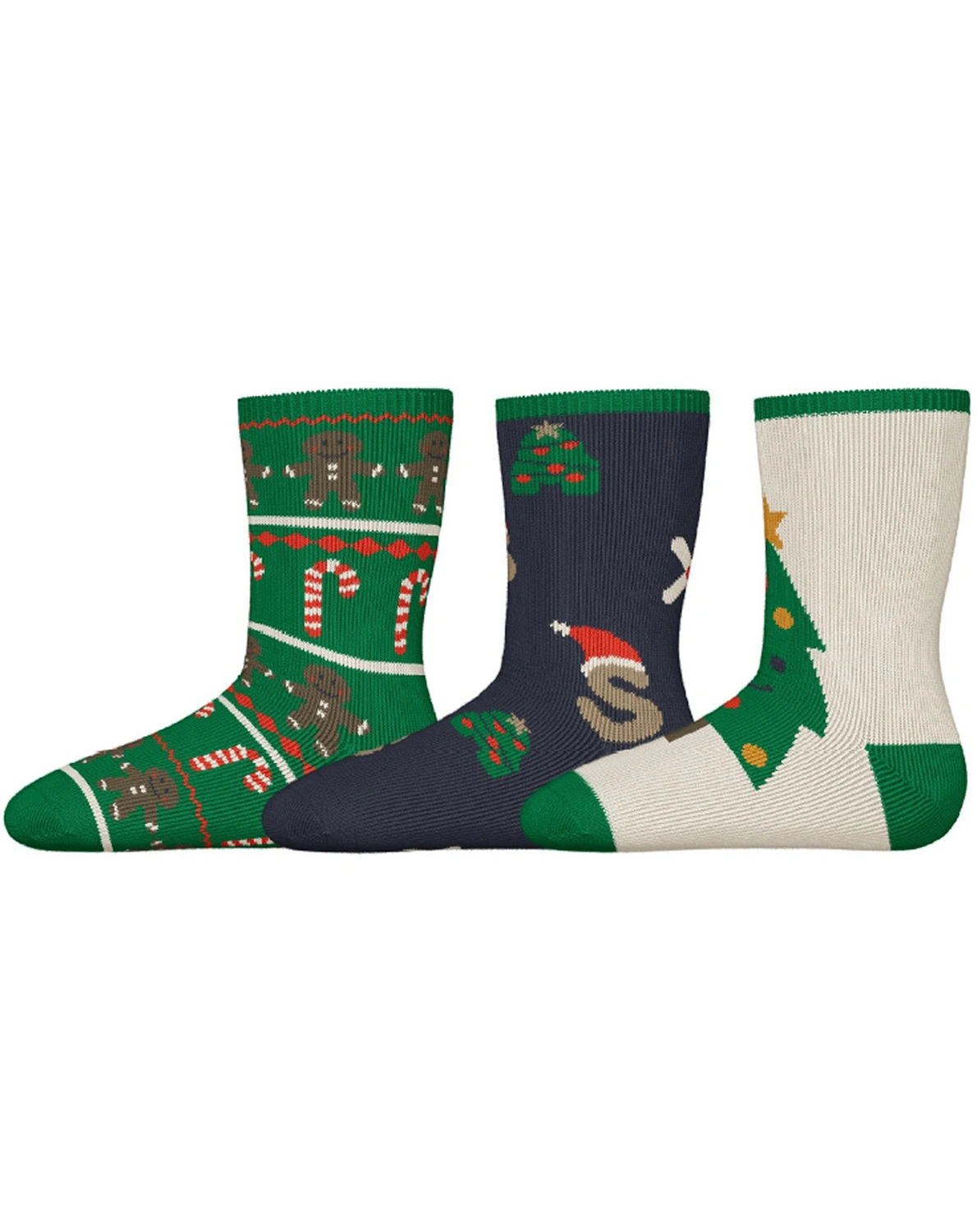 Socken NMMRICHRISTMAS 3er-Set in jolly green
