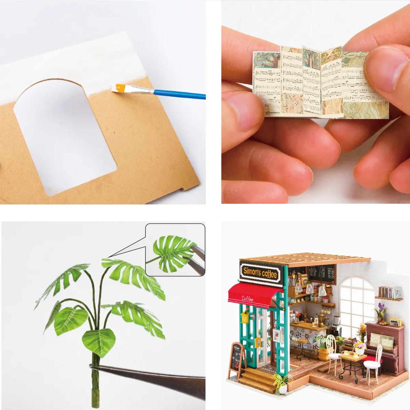 (203-tlg. Set) Rolife Modell Bausatz DIY Miniatur Haus mit Licht Home Deko für Erwachsene (DG109) - Simon's Coffee