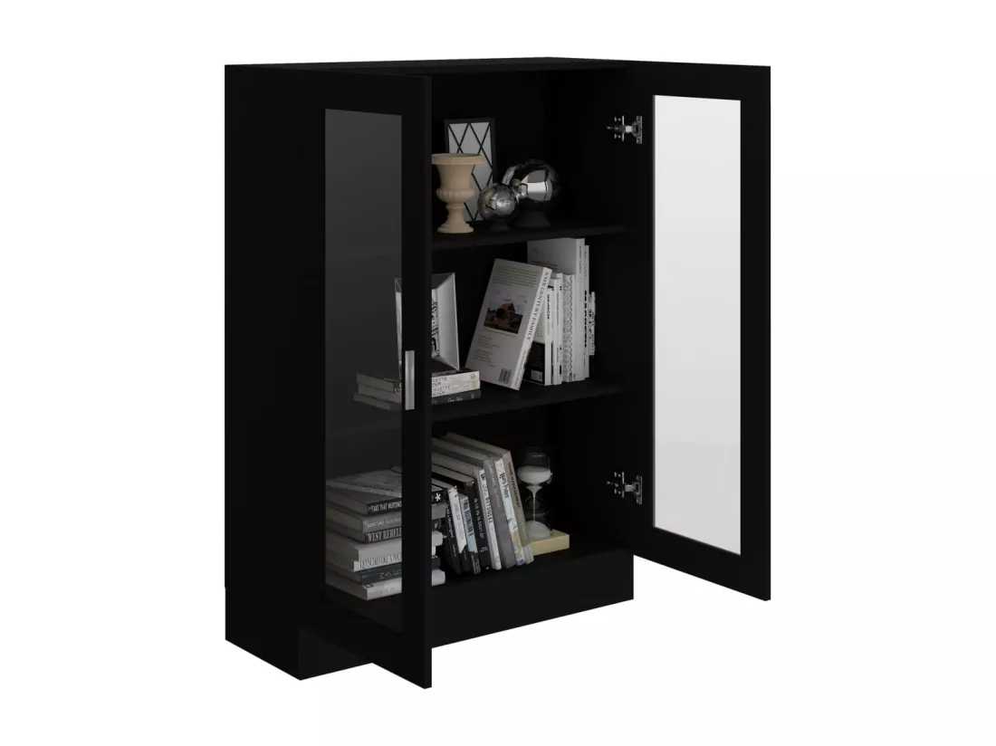 Armoire à vitrine Noir 82,5x30,5x115 cm Aggloméré