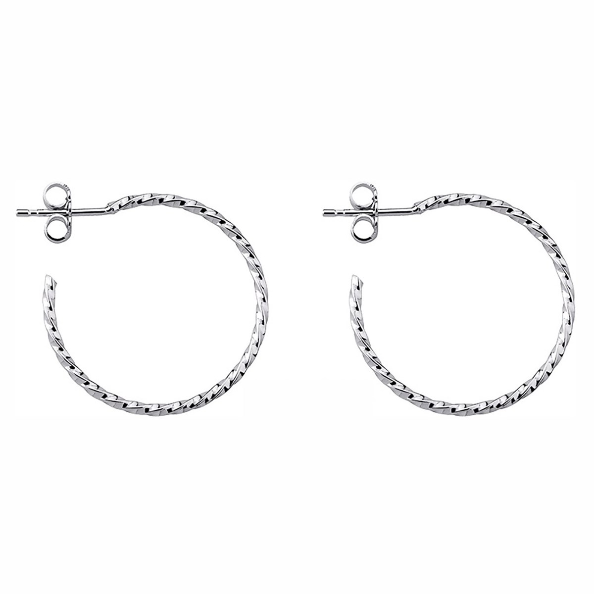 Créoles Saunier vrillées argent 50 mm