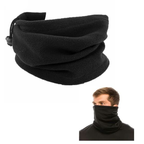Fleece Tubscarf skjerf ansiktsmaske bandana svart