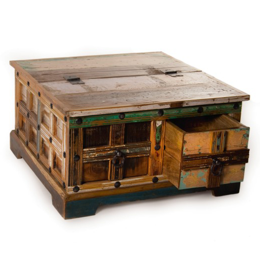 Couchtisch Truhe 'Telford', multicolor, L 72 cm, B 72 cm, H 40 cm von fischer's lagerhaus