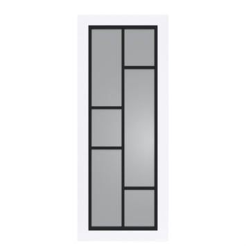 Arne & Bodil binnendeur ABD506 rook glas - extra wit afgelakt - glaslat diep zwart