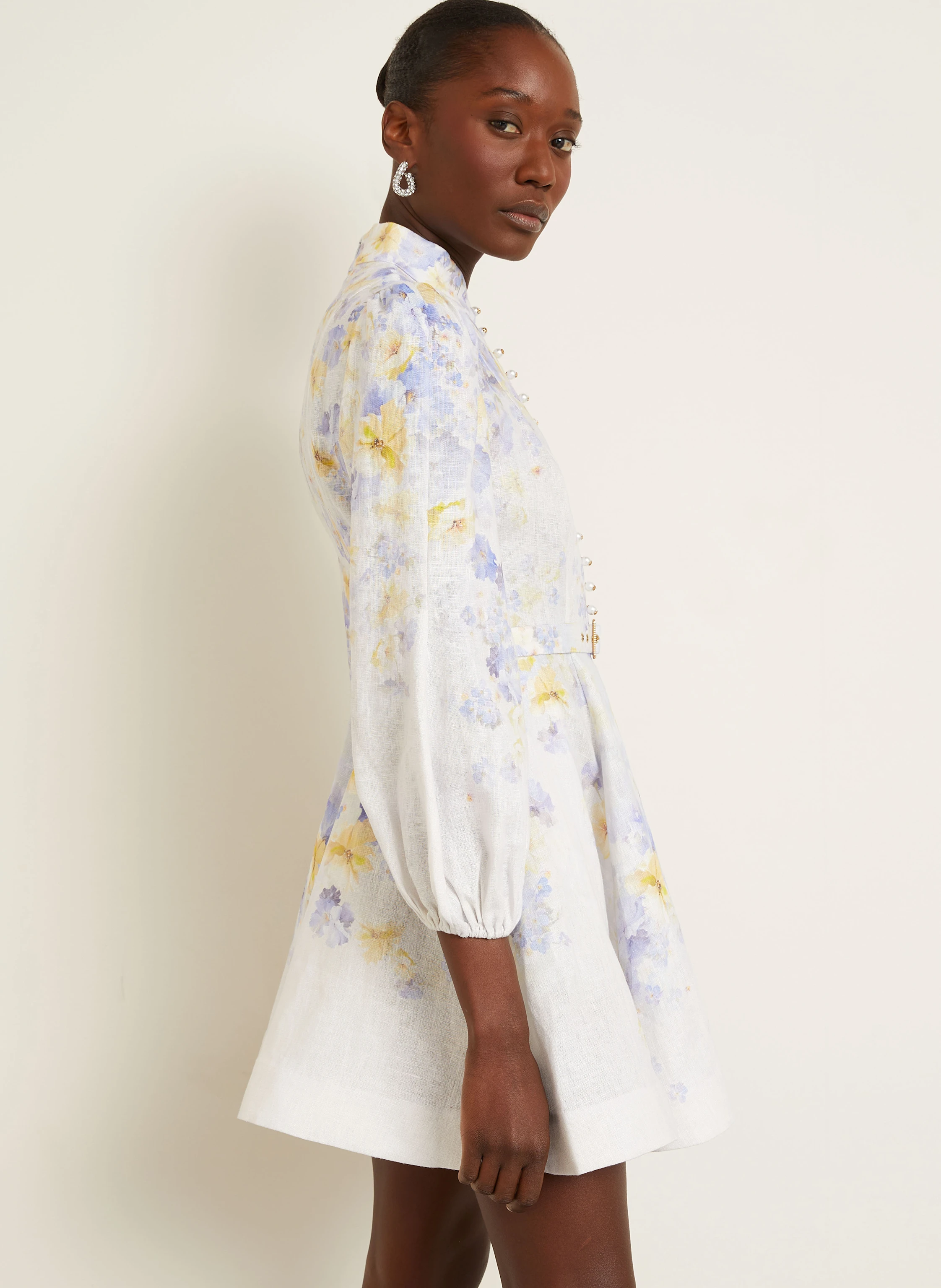 ZIMMERMANN Leinenkleid CRUSH mit Schmuckperlen