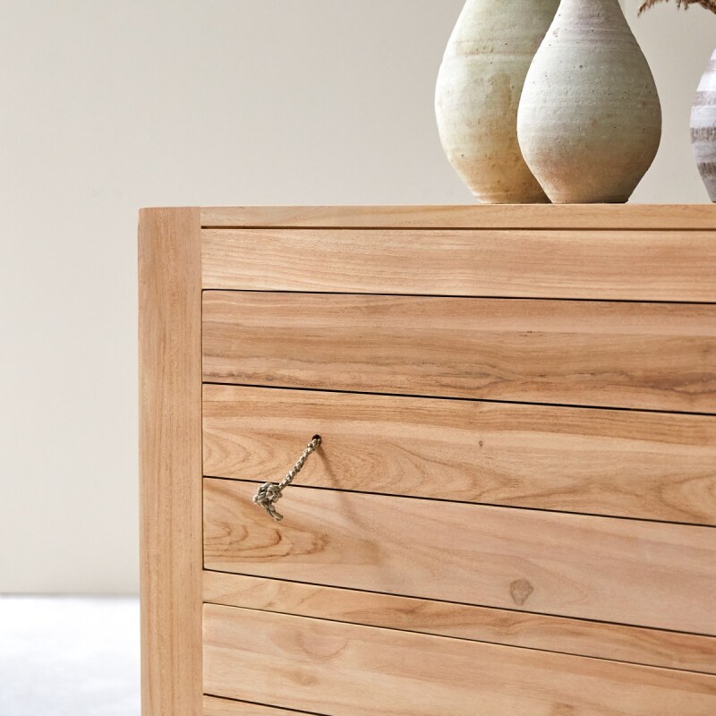 Commode de rangement en teck massif Minimalys