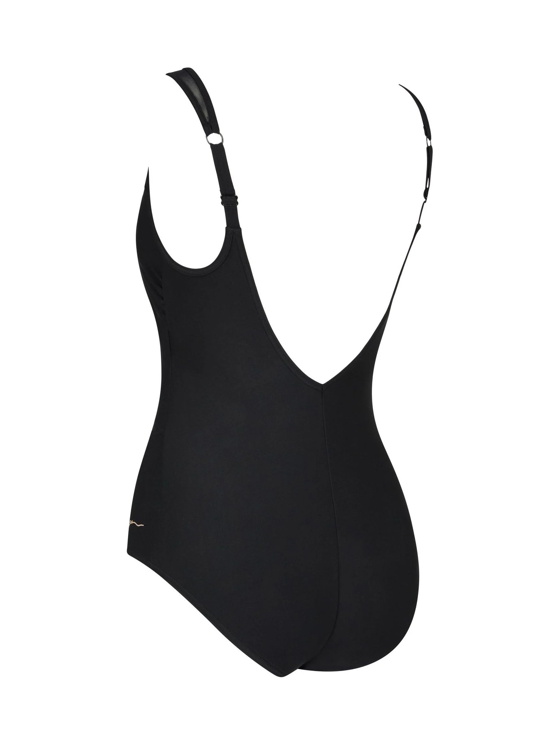 Zoggs Mesh V Back Black Swimsuit with Removable Foam Cup Support