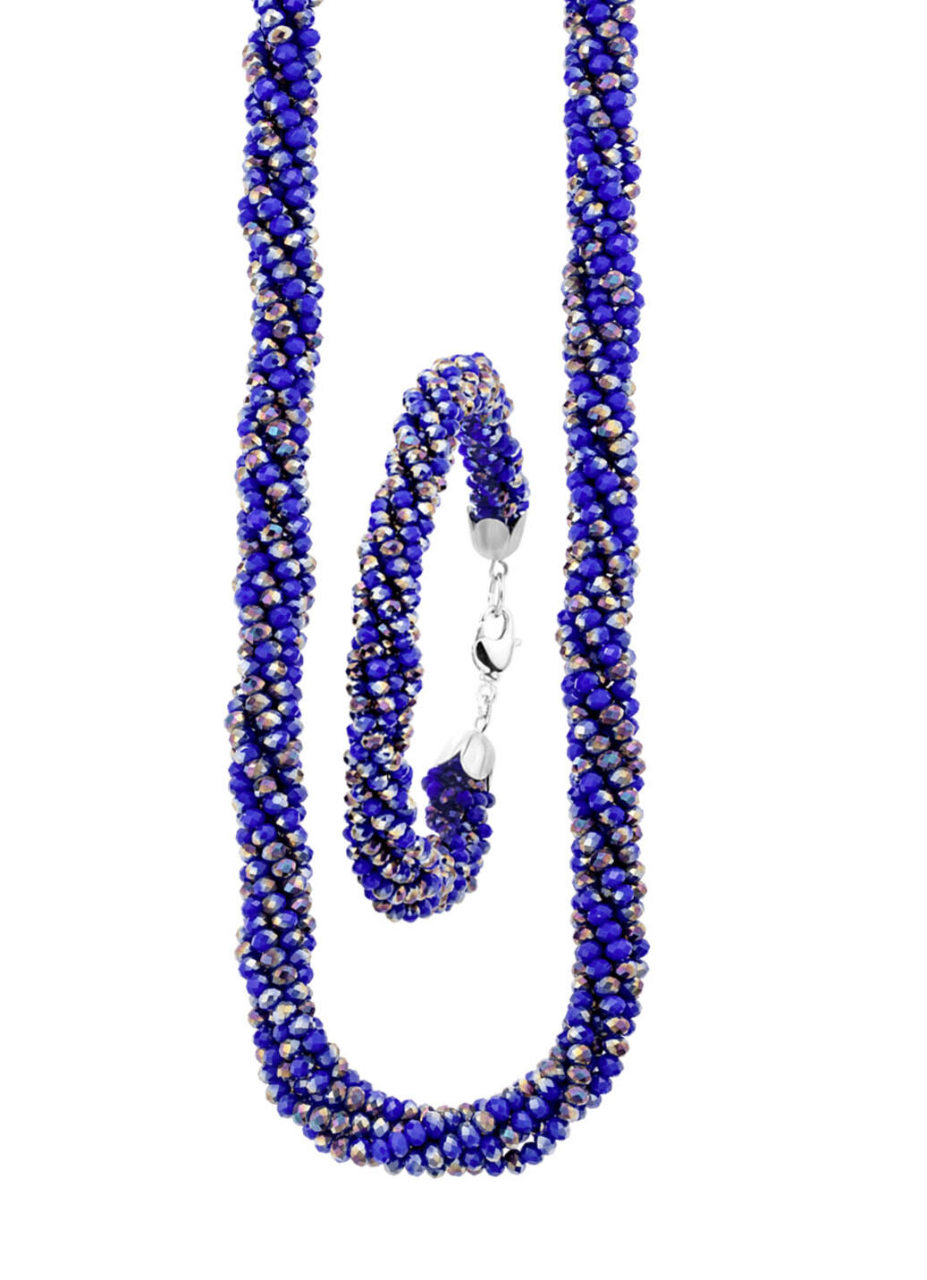 Schmuck-Set mit blauen Kristallen, 2-teilig