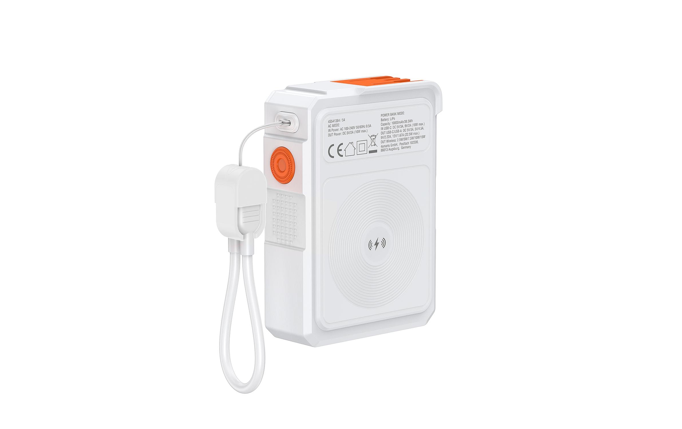 Powerbank 6in1 Hybrid Charger 10000 mAhKabelloses Ladegerät mit Multi-Ladefunktion